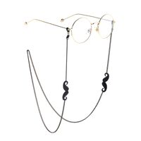 Black-colored metal non-slip chain, with pendant beard, for glasses and masks GL830