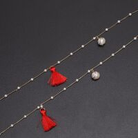 Metal non-slip chain, with tassel and pearl, for glasses and masks GL652
