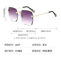 Metal rimless sunglasses with UV400 protection 2877-GT