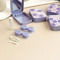 Soft contact lens kit XY5055紫色笑脸兔花