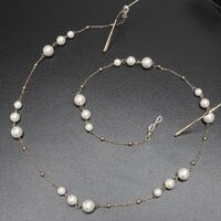 Metal non-slip gold chain with pearl clip bead for glasses and masks GL419
