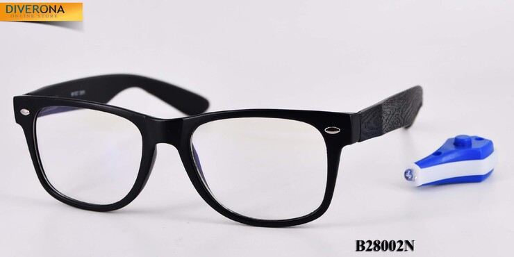 黑框防兰光电脑镜 Plastic blue-blocker glasses for computer working Mystery 28002B (soft case and manual included)