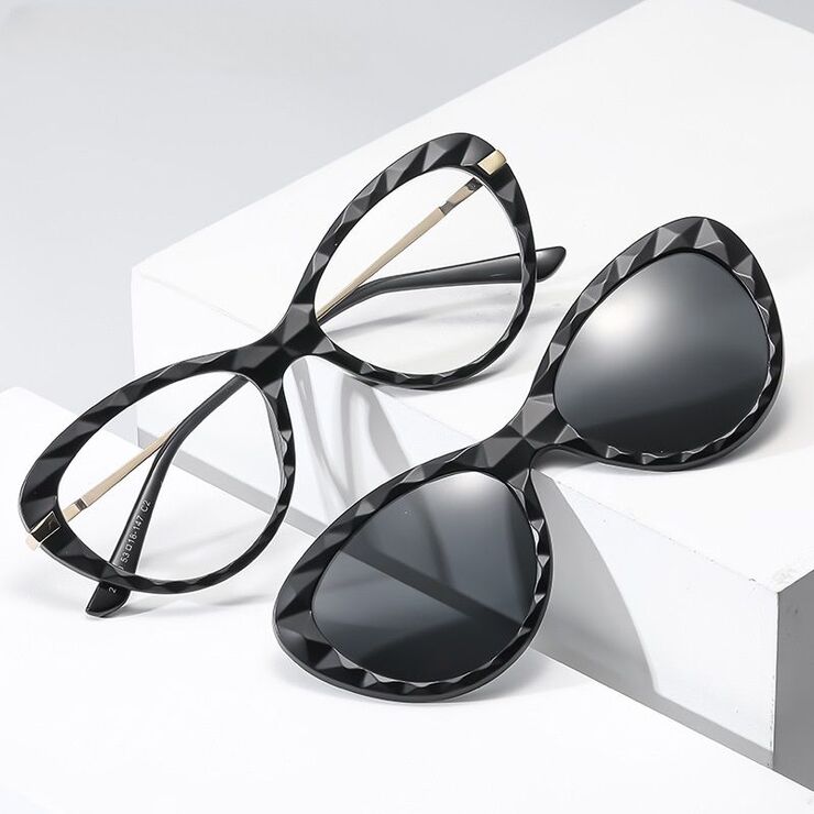 Plastic frame with flex + polarized sun protection magnet clip-on El Dorado EL2352D