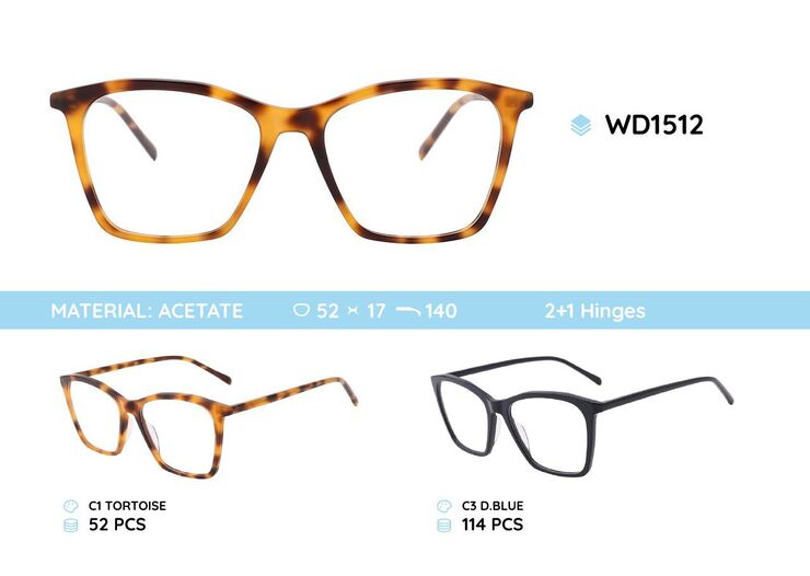 Plastic acetate eyeglasses frame WD1512
