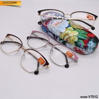 Очки для женщин в металлической оправе с флексами Vizzini V7012, диоптрии до -8,00