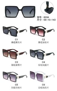 PC plastic sunglasses with metal hinge 6034W