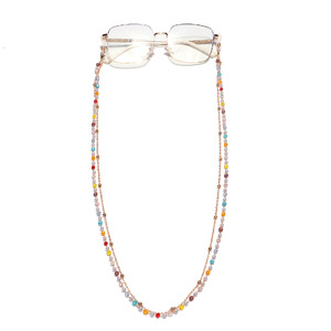Двойная акриловая и металлическая цепочка для очков и масок с бусинами GL1161
