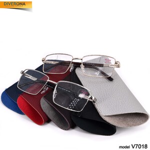 Очки с чехлом мужские металлические с флексами Vizzini V7018 (CHEHOL BIG-NS) до +5,00 и -8,00