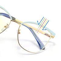 Metal glasses with blue light and UV protection 9716-GT