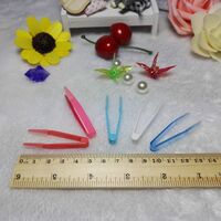 Tweezers, length 5 cm, with silicone tips, for working with contact lenses, assorted colors 玩具镊子, order from 200 pieces
