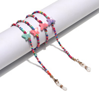 Metal glasses chain with color small daisy disc pendants GL1366