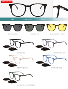 Plastic acetate frame with flex hinges + polarized clip-on Big City F3020S