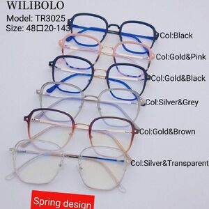 Metal +TR90 ultrathin women's frames with spring hinges Wilibolo TR3025
