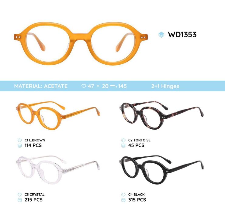 Plastic frames for glasses acetate material WD1353