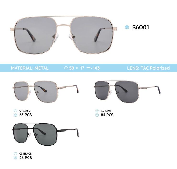 Metal frames polarized sunglasses S6001