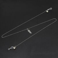 Металлическая нескользящая цепочка, с листьями и жемчугом, для очков и масок GL688