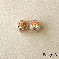 Mini soft contact lens kit retractable W-CT44咖色米色熊