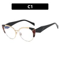 Очки металлические полуободковые женские с защитой от синего света 8073-PN