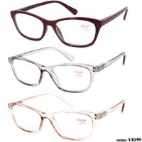 Ready-made plastic frame glasses for women Vizzini V8199, diopters from +1.00 to +4.00