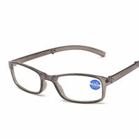 Plastic folding reading glasses 折叠防蓝光 with Blue ray cut protection and case, diopters from +1.00 to +4.00, RMC=62-64
