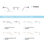 Titanium metal rimless frame TW3022