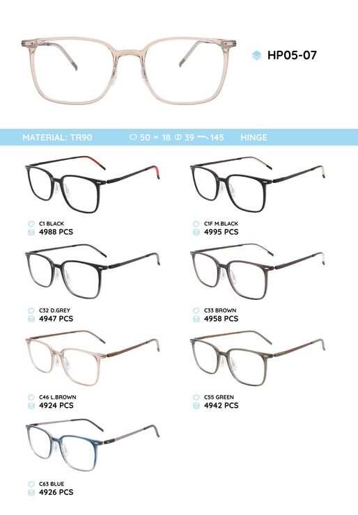 TR90 plastic eyeglasses frame HP05-07