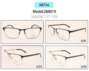Metal eyeglasses frame for men with spring hinges 260019 (item in stock)