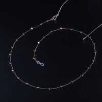 Gold-colored metal non-slip chain, with colorful crystal, for glasses and masks GL928