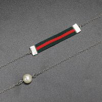 Металлическая нескользящая цепочка, с тканевым ремешком и жемчугом, для очков и масок GL416