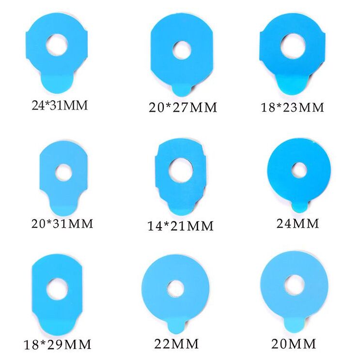 Липкий сегмент (липучки, слиперы, липеды) для линз, противоскользящие накладки для блокировки оптических линз, голубой цвет OA029