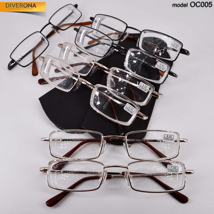 Corrective glasses lecturer in metal frames OCHI OC005 diopters +1.00 to +4.5, -4.50 to -10.00 PDD: 62-64 mm with case JM003 皮套 子