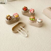 Mini soft contact lens kit retractable W-CT44咖色米色熊