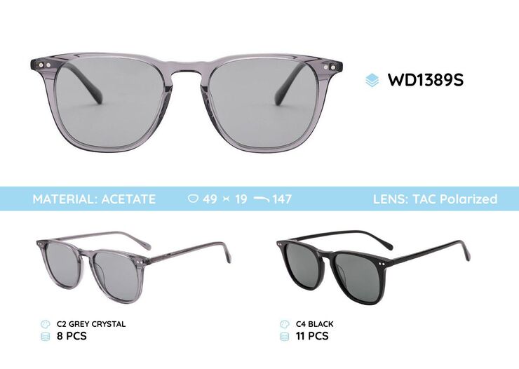 Acetate plastic frames polarized sunglasses WD1389S