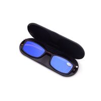 Plastic reading pince-nez glasses with case 6012-铁盒, diopters from +1.00 to +3.50, RMC=62-64