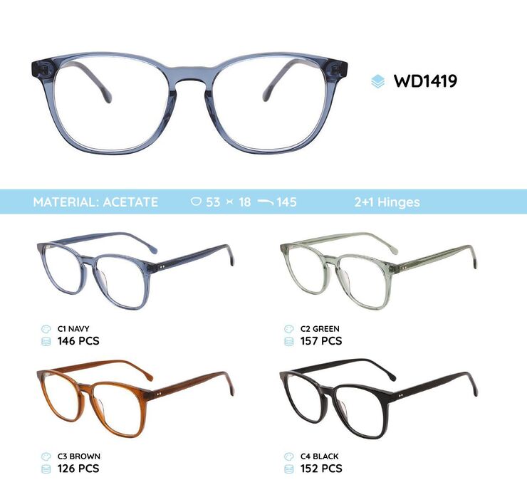 Plastic acetate eyeglasses frame for women WD1419