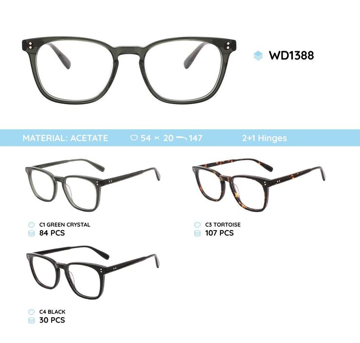 Plastic acetate eyeglasses frame for women WD1388