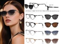 Оправа для очков пластиковая TR90+CP с защитой от синего света, с флексом + поляризационная солнцезащитная насадка (клипон) Leke LK8842