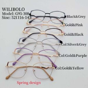 Metal ultrathin women's frames with spring hinges Wilibolo G95-308
