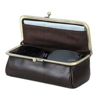 Сумка-барсетка-чехол из натуральной кожи для очков и девайсов с защёлкой CF4014