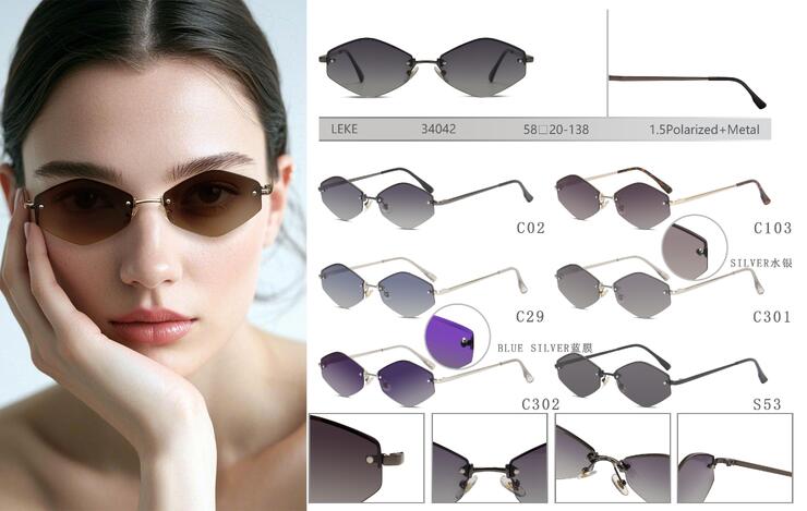 Polarized metal sunglasses for women Leke LK34042