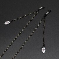 Black-colored metal non-slip chain, with pendant bear, for glasses and masks GL647