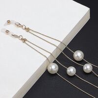 Metal non-slip chain, with black and white pearl, for glasses and masks GL441