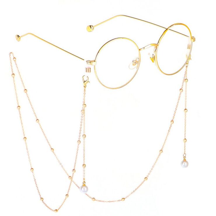 Metal non-slip chain, with pearls, for glasses and masks GL289-2
