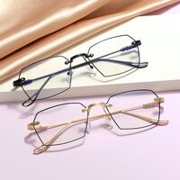 Metal rimless eyeglasses Blue ray cut KY0517切边