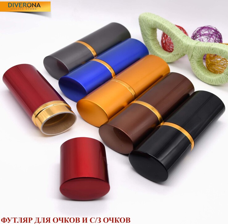 Футляр-тубус большой овальный для очков, размер - 38*26*145 мм