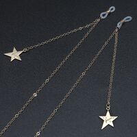 Metal non-slip chain, with pendant star, for glasses and masks GL483