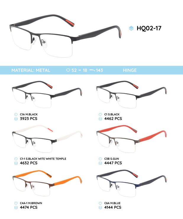 Metal frame with temples made of TR-90 material HQ02-17