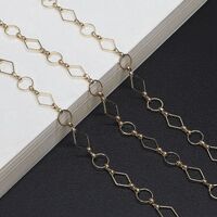 Gold-colored metal non-slip chain, with diamond, for glasses and masks GL487
