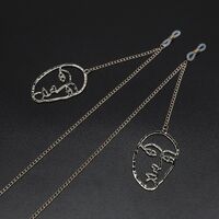 Metal non-slip chain, with pendant cross with mask, for glasses and masks GL732