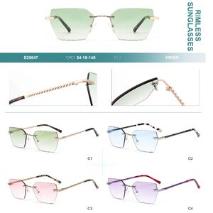 Rimless metal sunglasses with UV-400 protection and nylon lenses Big City S25647